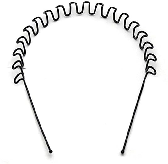 Aairaa Zigzag Wave Black Metal Unisex Hairband Hair Band for Gym Use for Hair Headband for Women and Girls